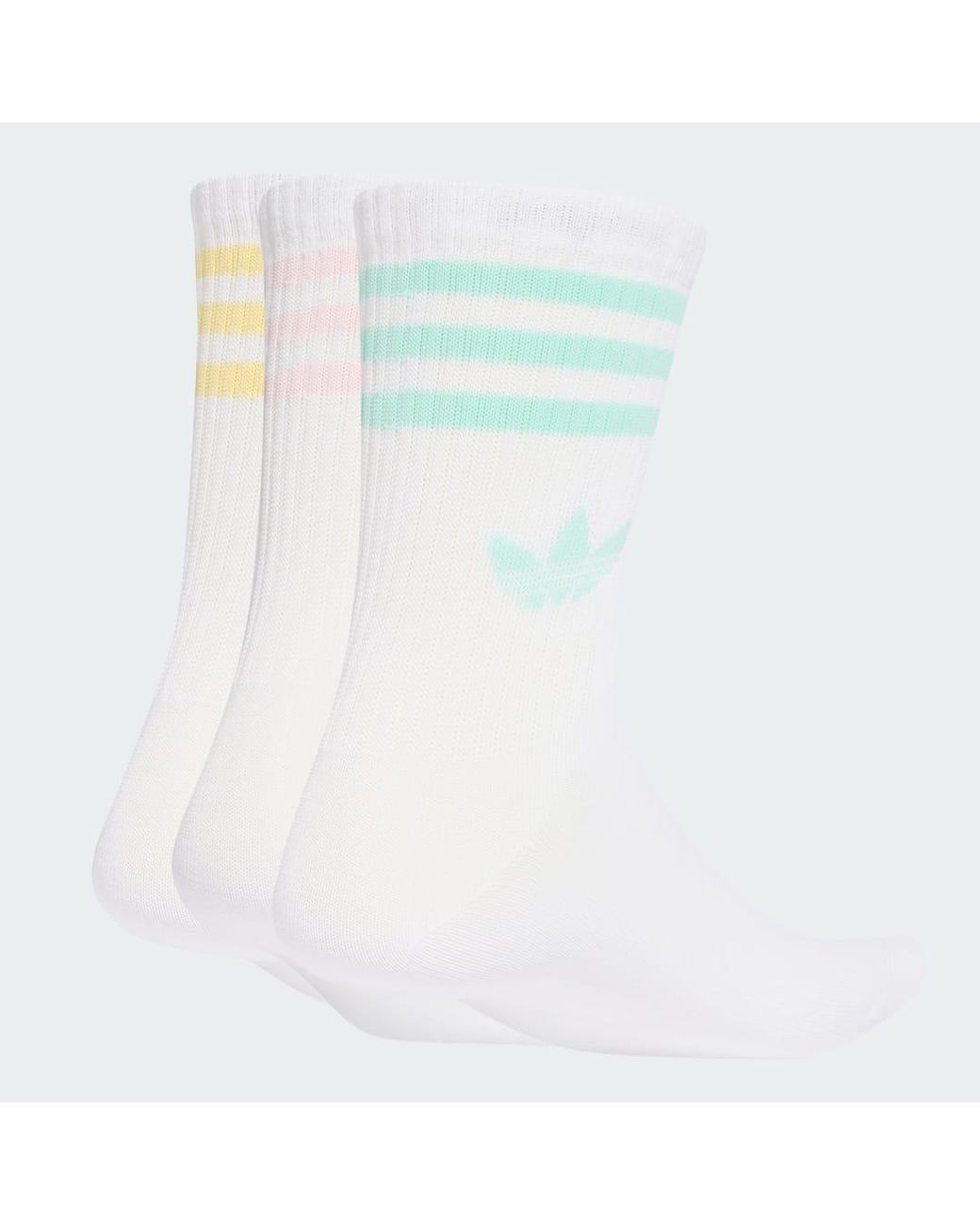 Adidas White 3-Stripes Crew Socks 3 Pairs