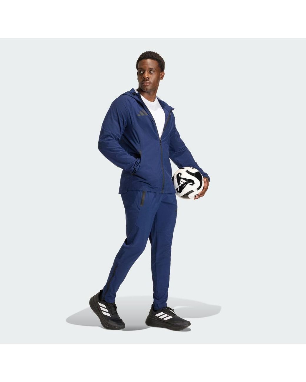 Adidas Blue Tiro Travel Windbreaker Jacket for men