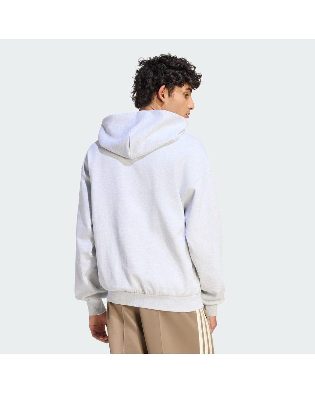 Adidas White Kit Small Logo Full-Zip Hoodie for men