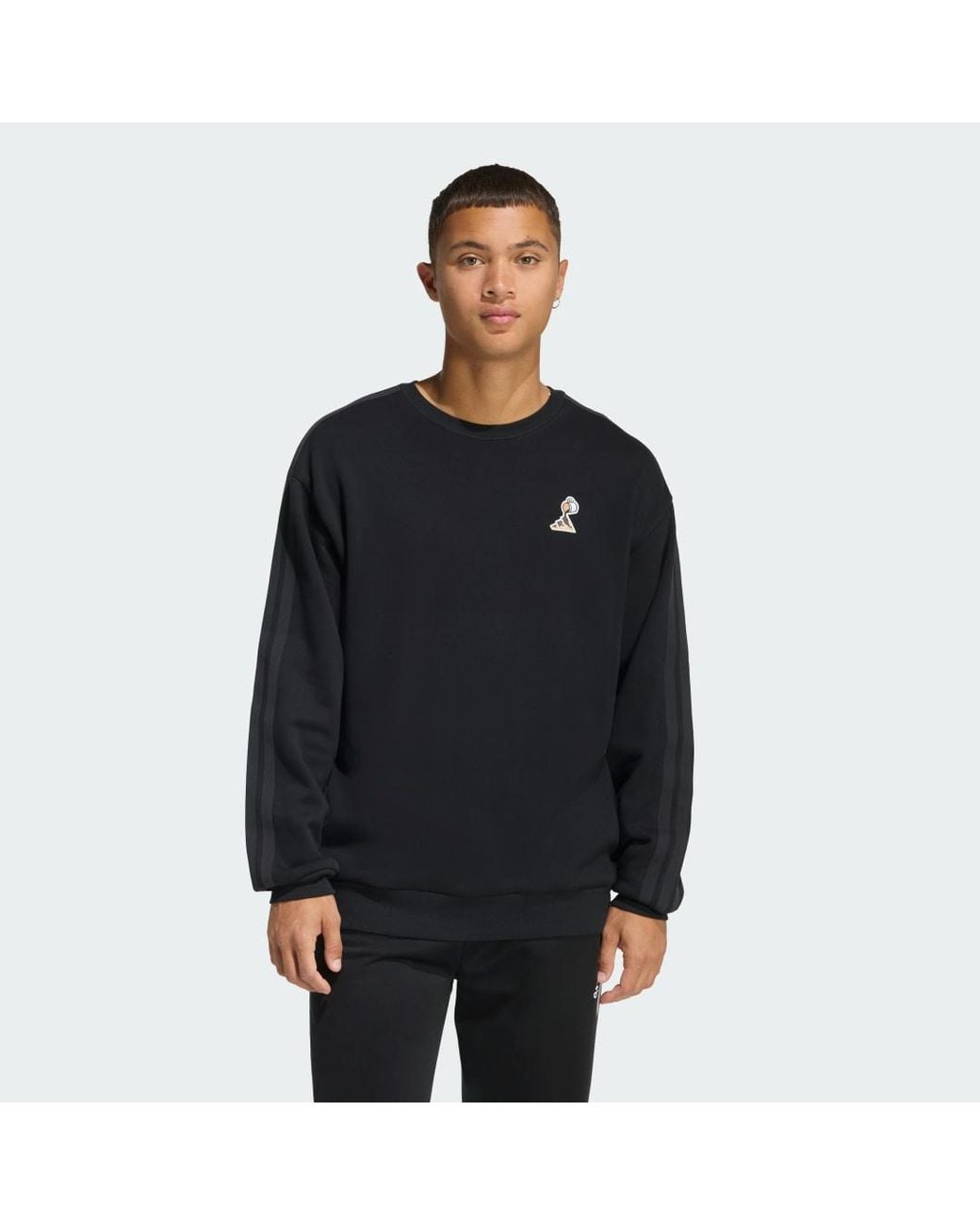 Adidas Black Lux Coffee Cafe Pour Graphic Sweatshirt for men