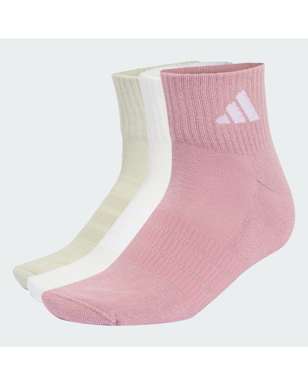 Adidas Pink Cushioned Sportswear Ankle Socks 3 Pair Pack