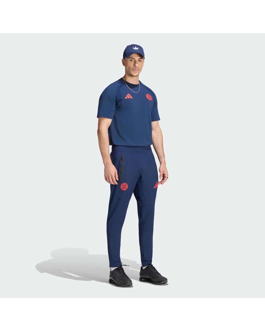 Adidas Blue Fc Bayern Muenchen Tiro Travel Tracksuit Bottoms for men