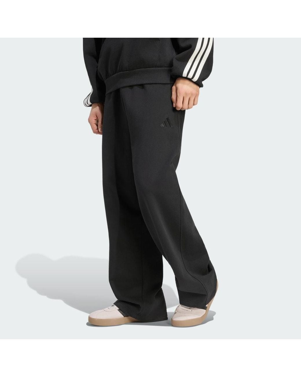 Adidas Black Kit Small Logo Wide Joggers for men