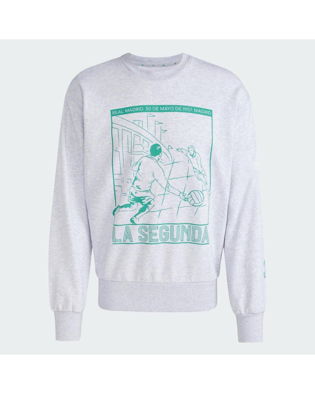 Adidas Gray Real Madrid Heritage Crew Sweat for men
