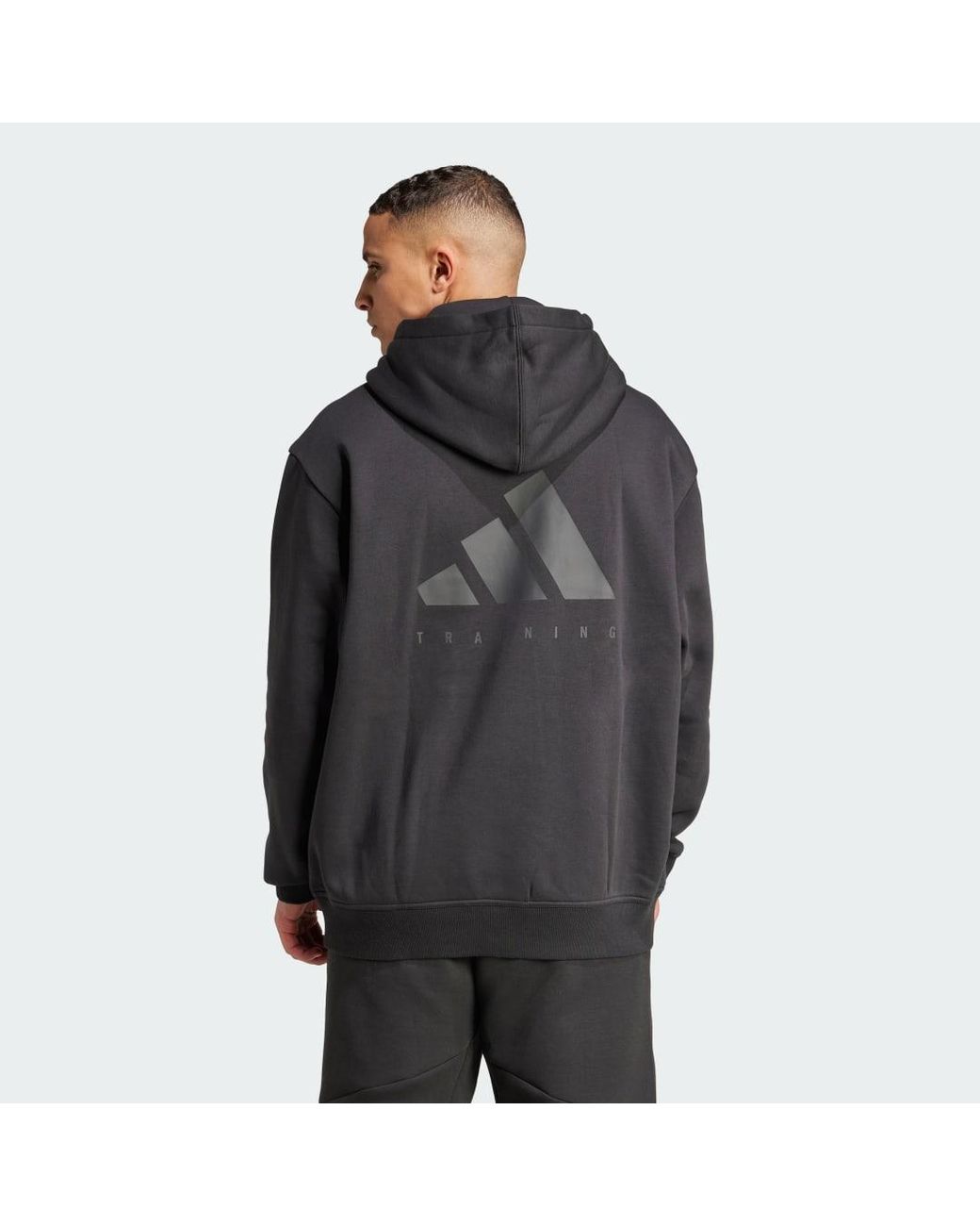 Adidas Gray Primelift Workout Oversize Hoodie for men