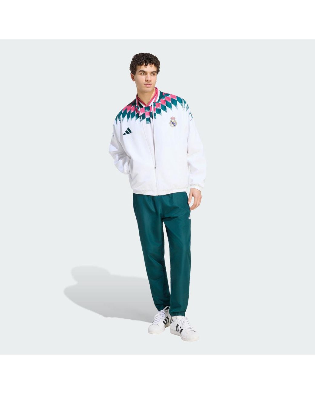 Adidas White Real Madrid Stadium Track Top for men