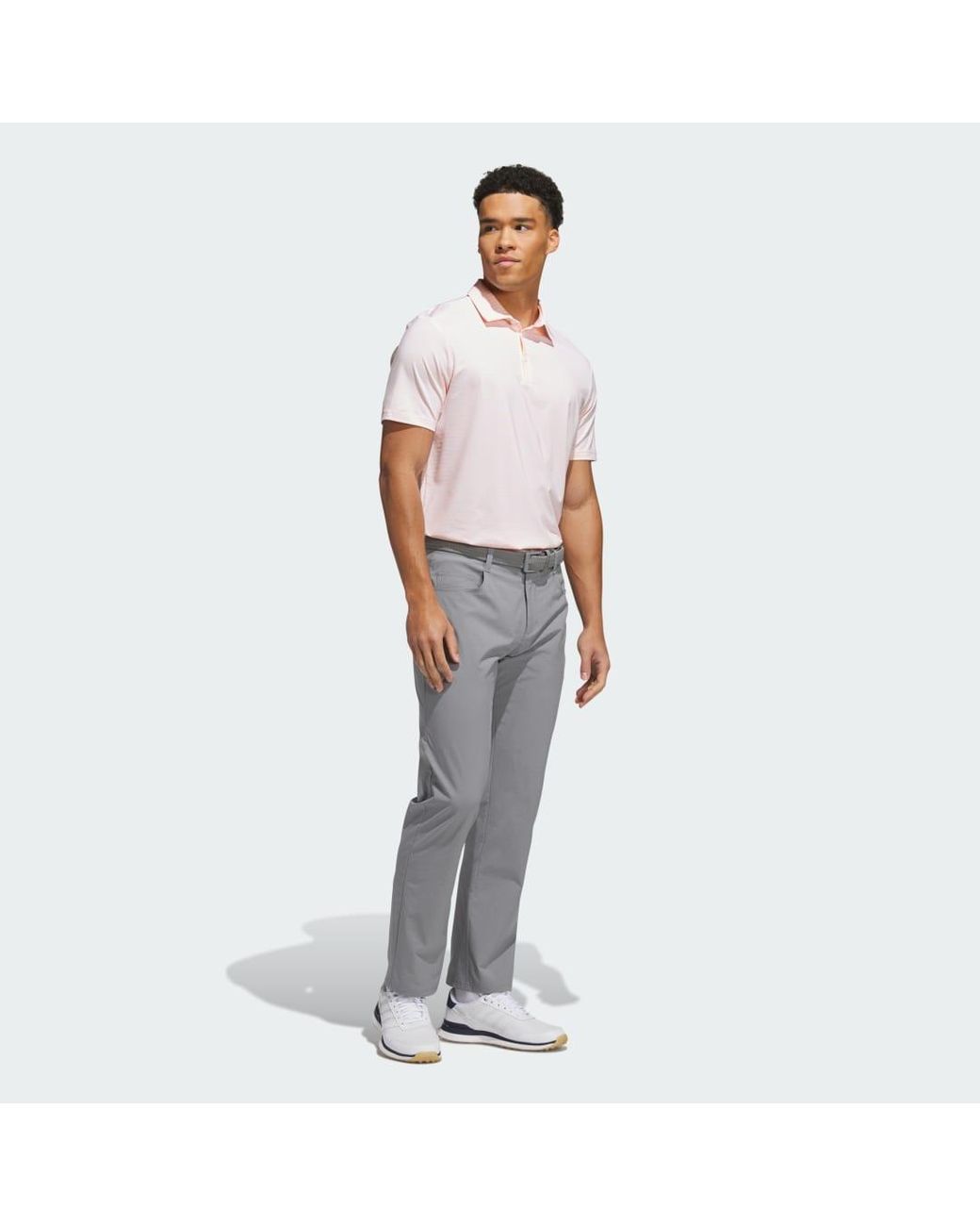 Adidas White Performance Textured Print Polo Shirt for men