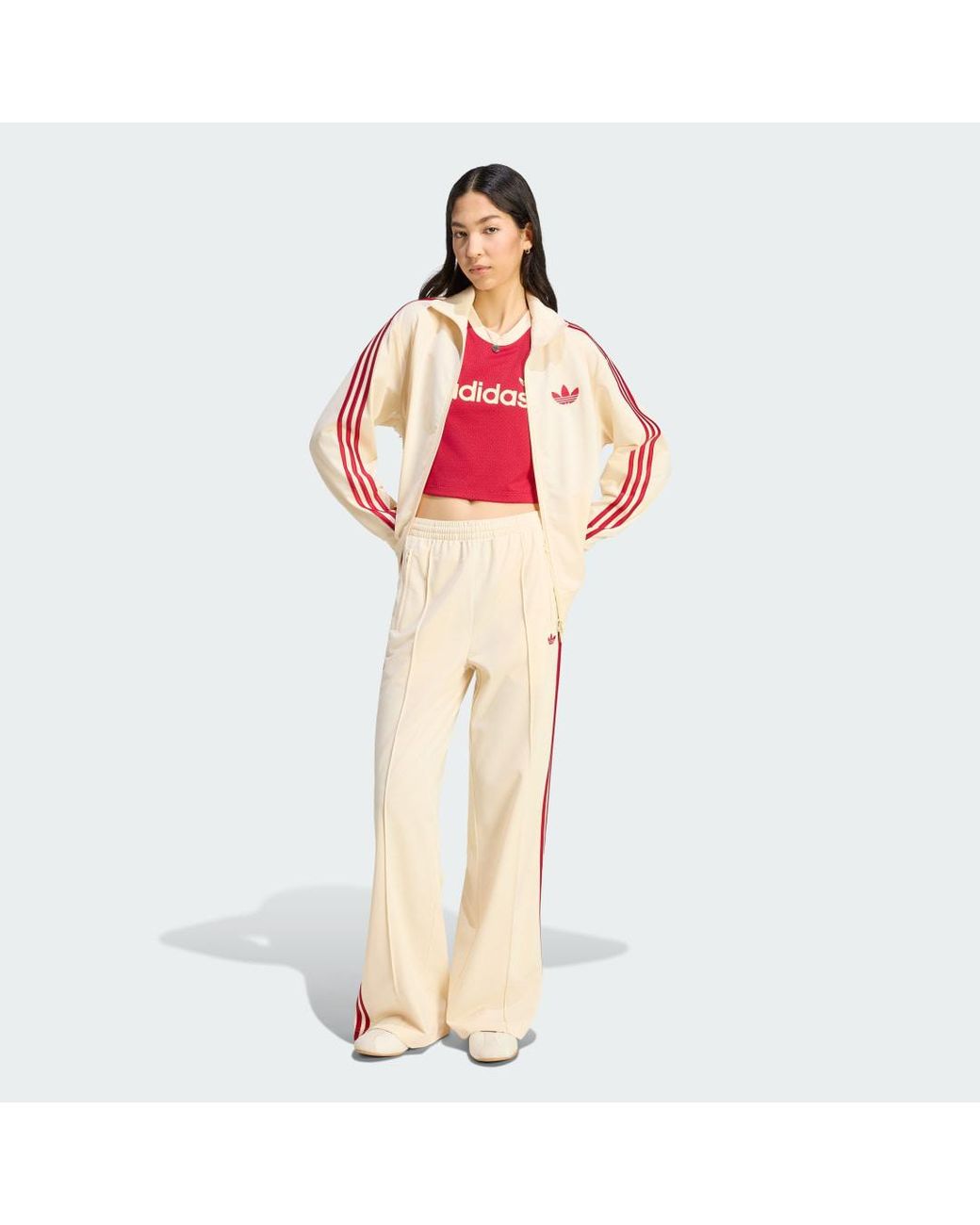 Adidas Natural Pants Adidas Firebird Loose Tracksuit Pants Warm Vanilla/ Team Victory