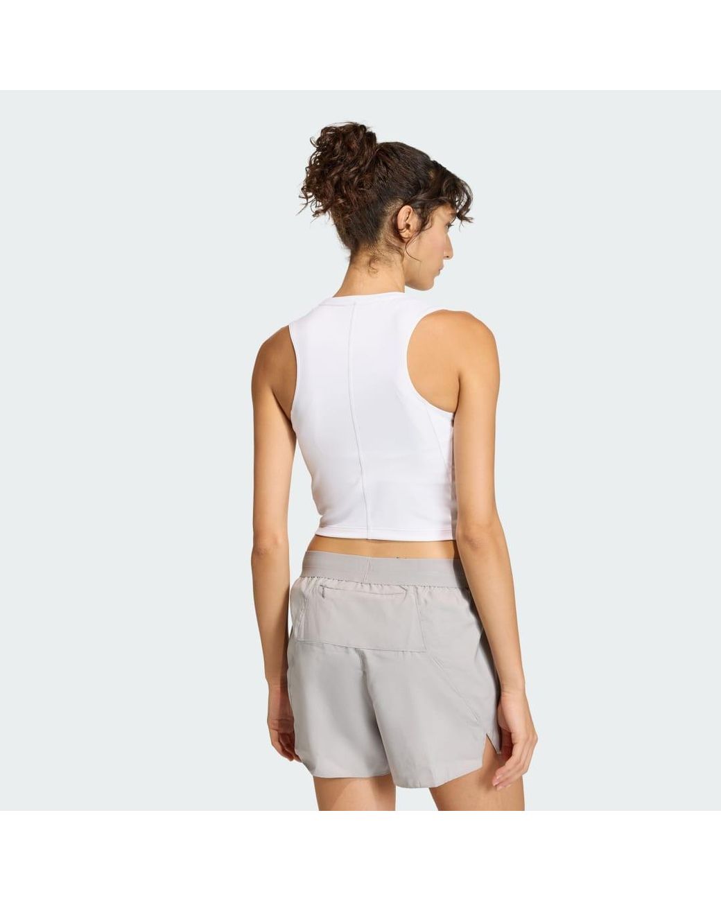 Adidas White Adi365 Iconic Running Crop Tank Top