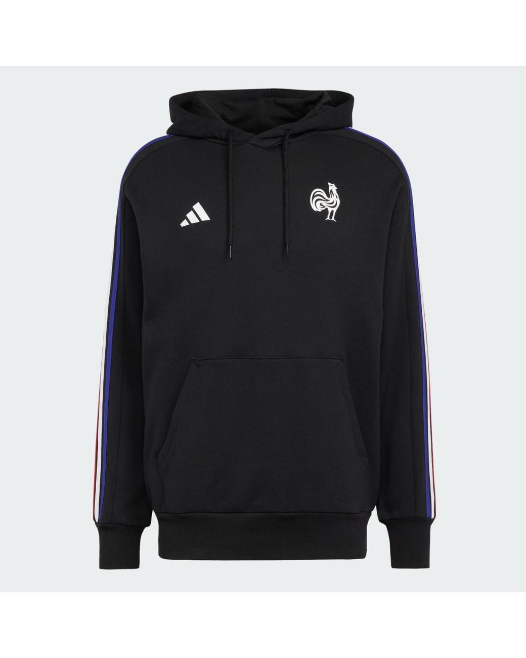 Adidas Originals Black France Essentials 3-Stripes Hoodie for men