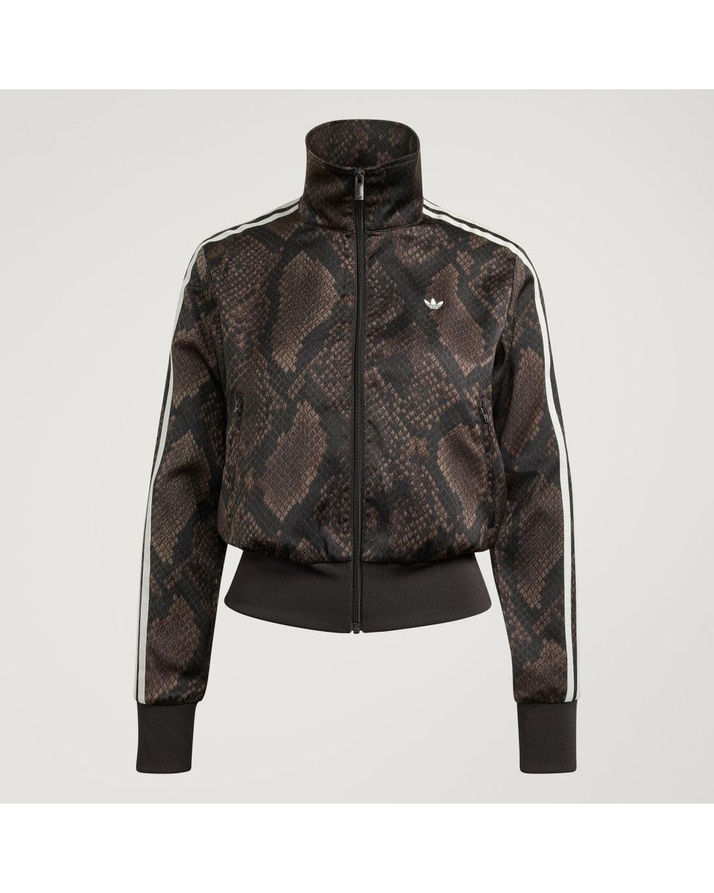 Adidas Black Satin Snake Print Firebird Track Jacket