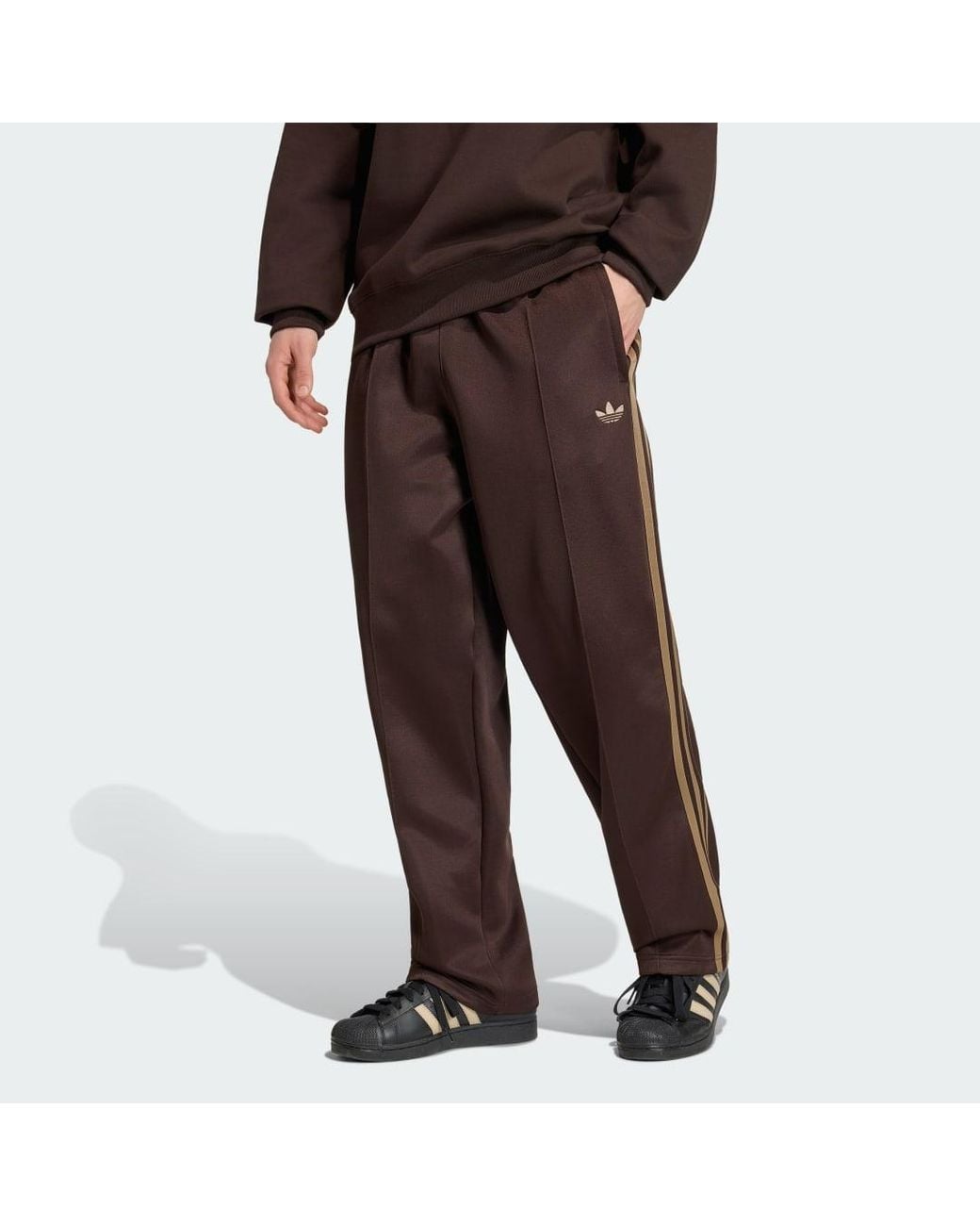 Adidas Brown Adicolor Spacer Baggy Track Pant for men