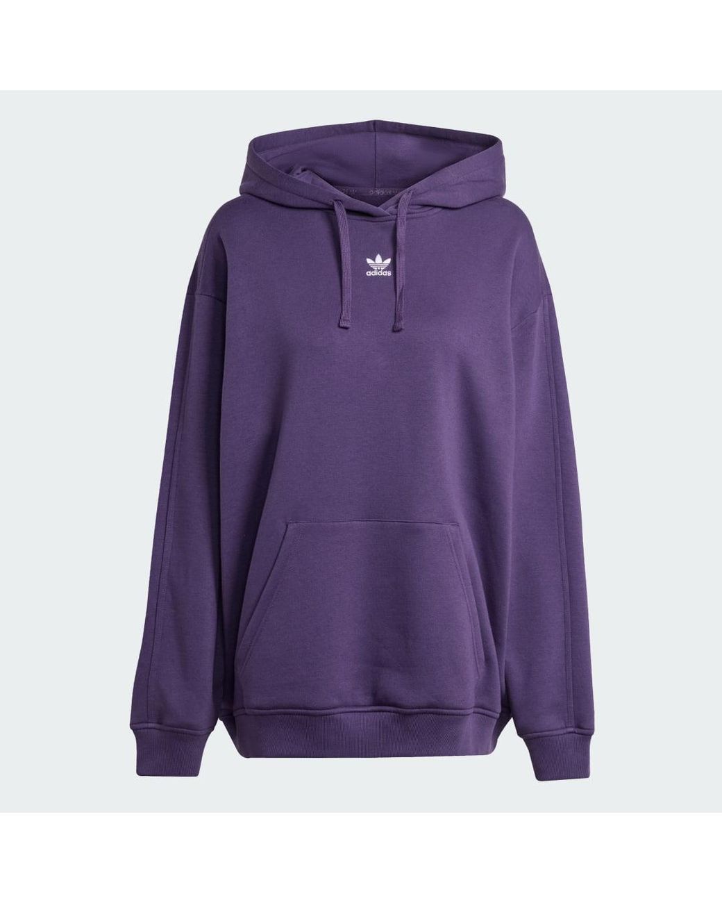 Adidas Purple Essentials Oversized Fleece Hoodie