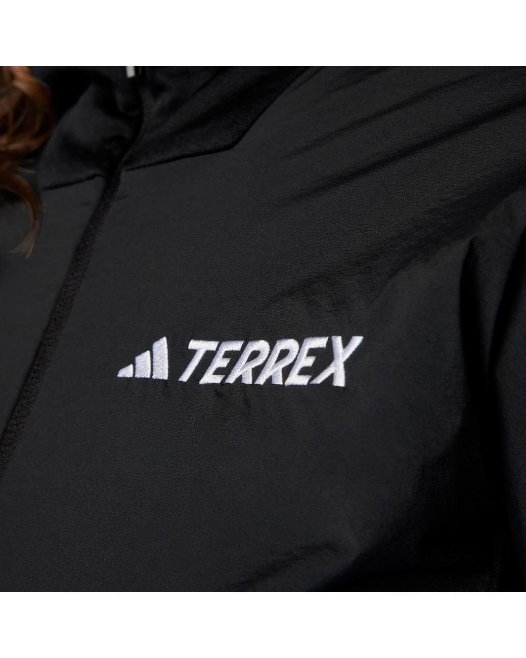 Adidas Black Terrex Xperior Climawarm+ Wind Light Fleece Hooded Jacket