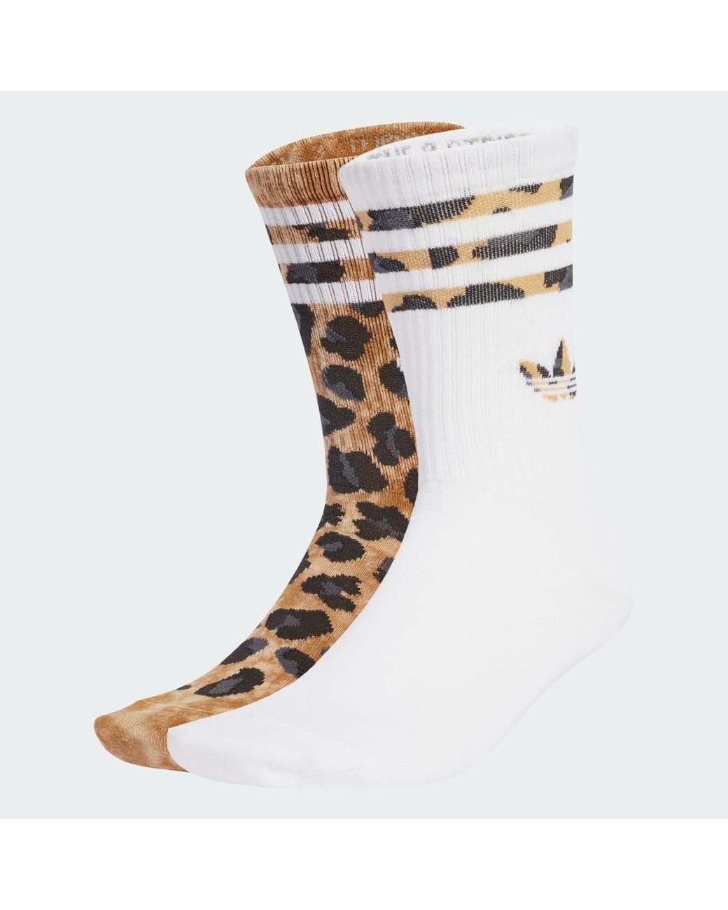 Adidas Multicolor Leopard Crew Socks 2 Pairs