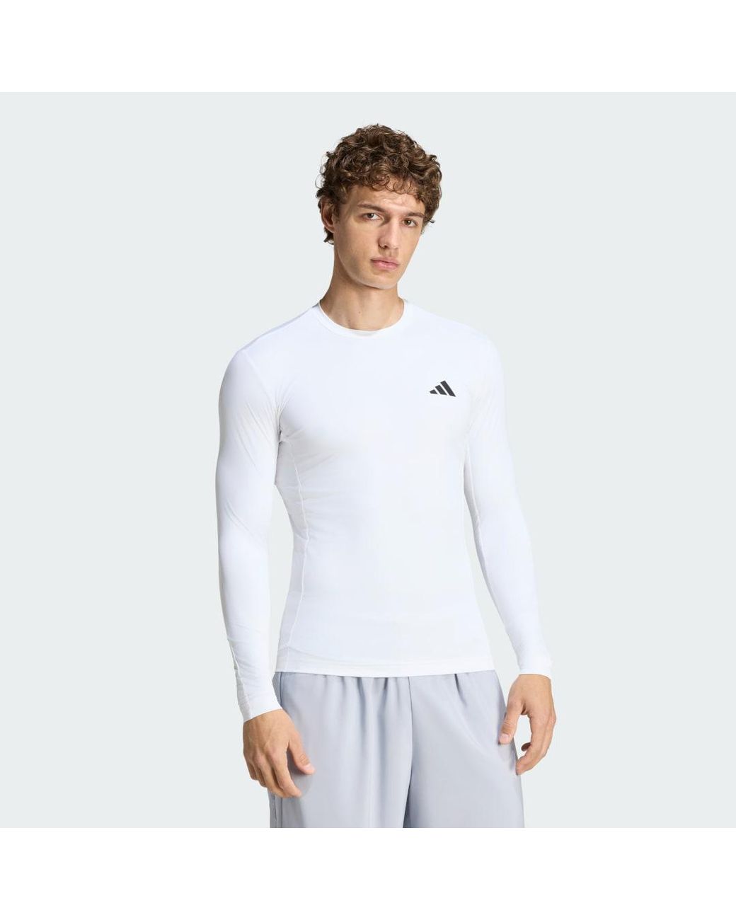 Adidas White Primelift Essentials Workout Long Sleeves T-Shirt for men