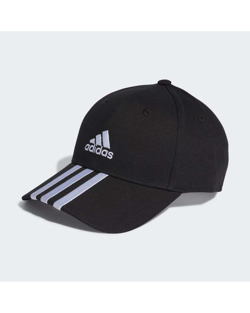Adidas Black 3-stripes Cotton Twill Baseball Cap