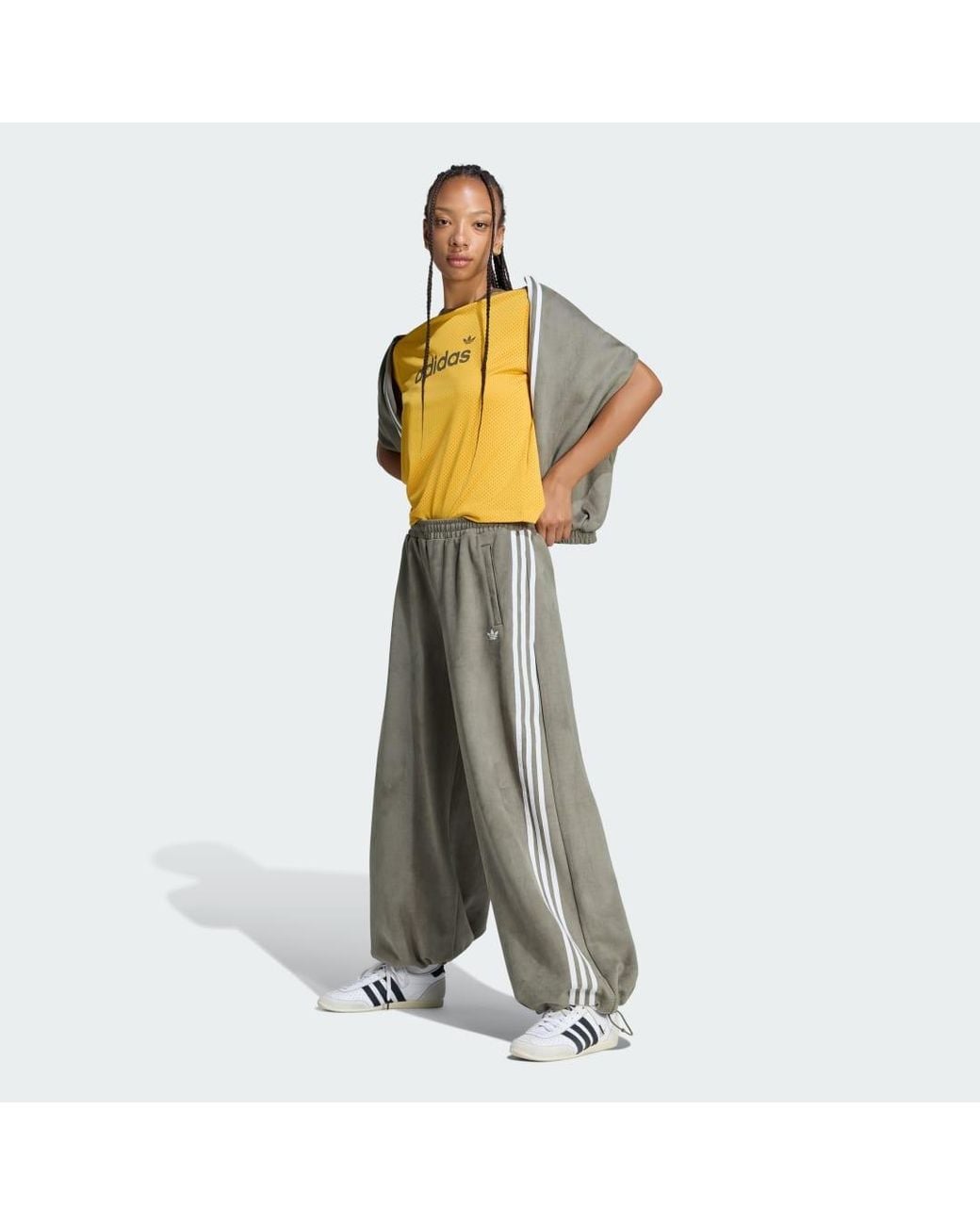 Adidas Gray Adilenium Season 6 Faux Suede Track Pant