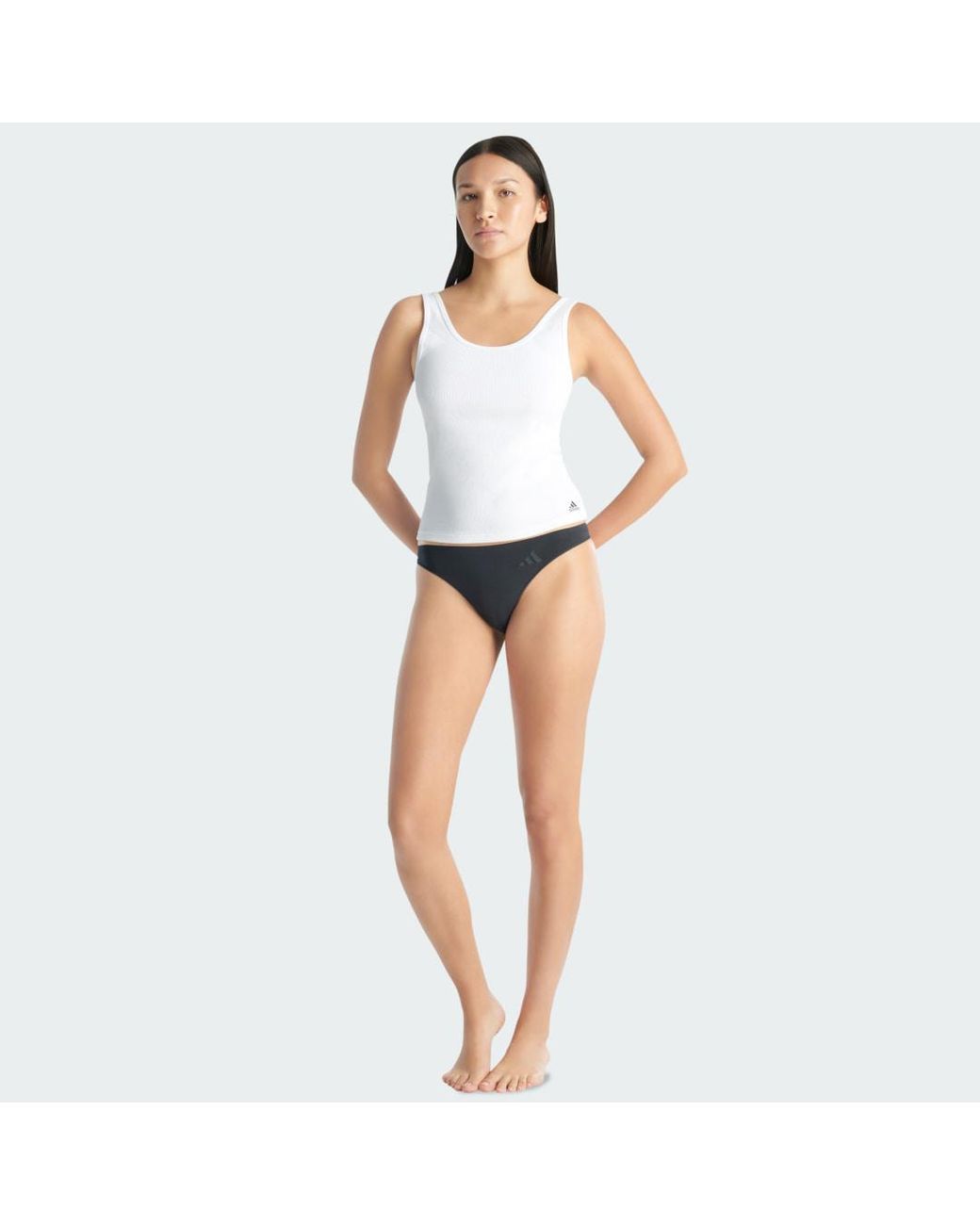 Adidas White Active Seamless 3 Pack Thong Underwear