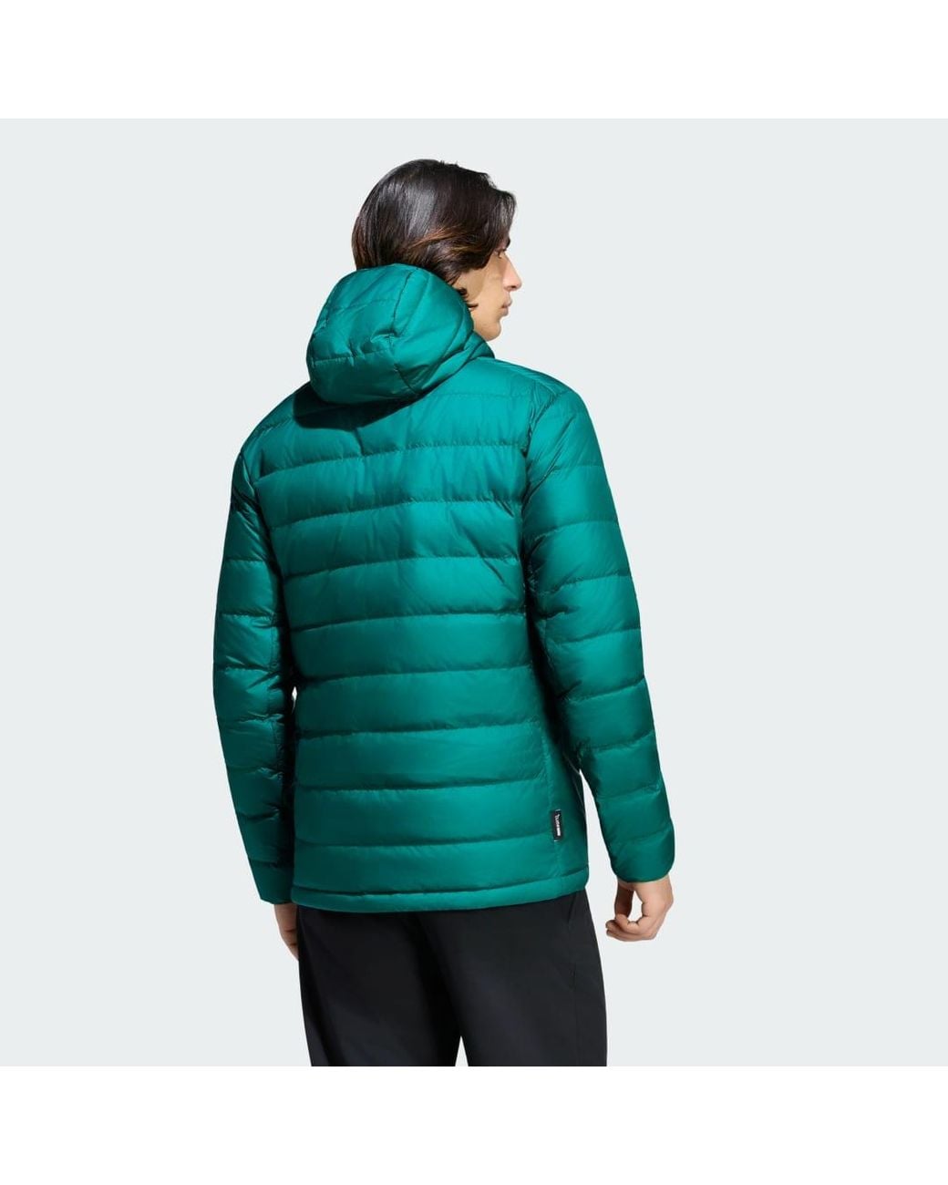 Adidas Green Terrex Multi Light Down Climawarm Hooded Jacket for men