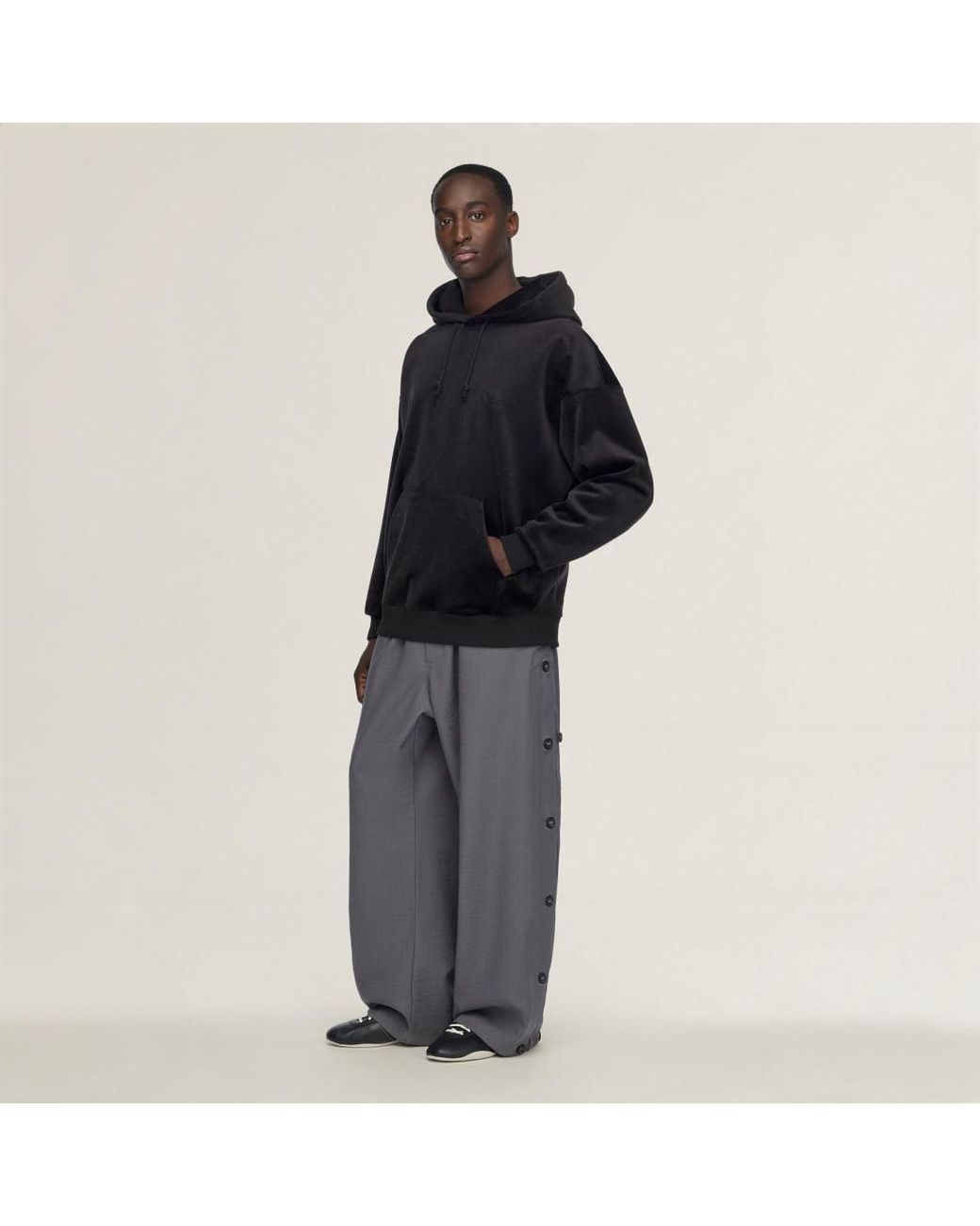 Adidas Black Y-3 Velvet Corduroy Hoodie