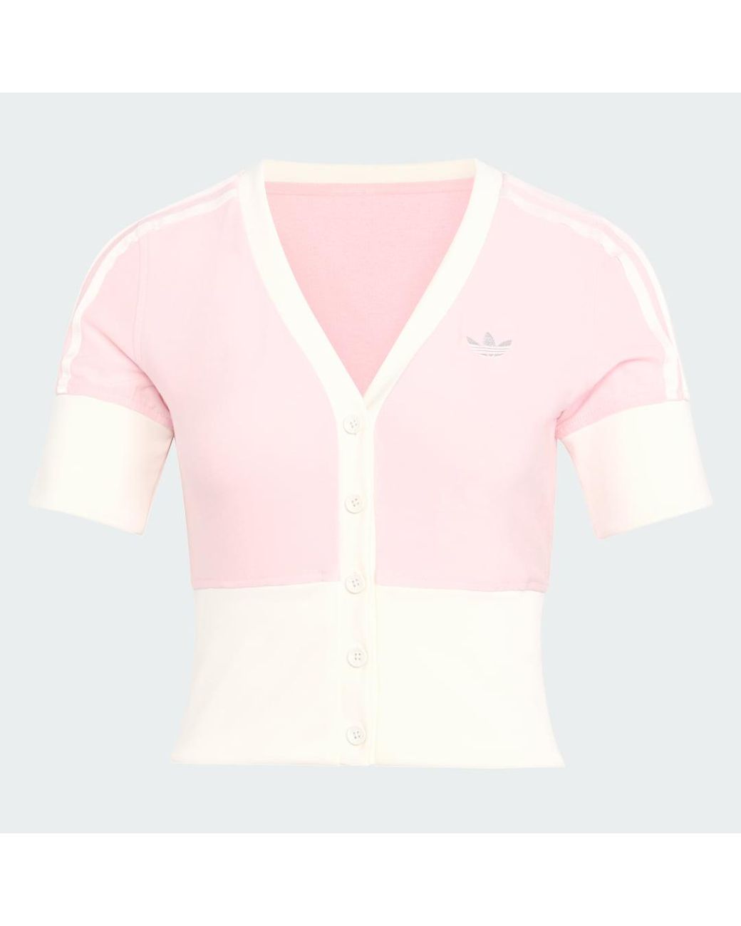 Adidas White T-Shirt Adidas V-Neck Shirt With Buttons