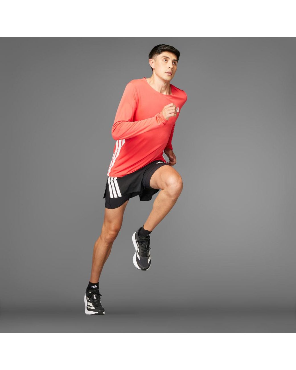 Adidas Black Adizero Running 2-In-1 Gel Pocket Shorts for men