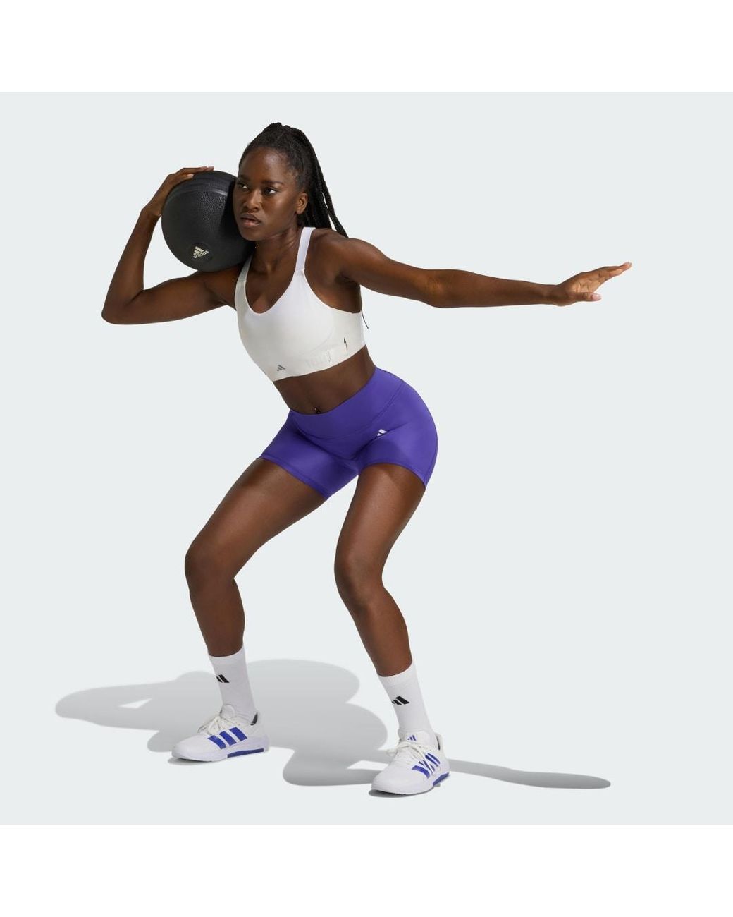 Adidas Blue Optime Essentials Workout Short Leggings