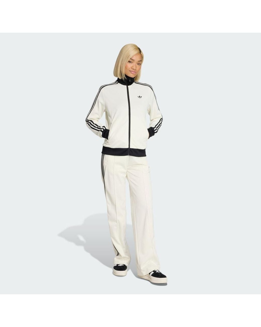 Adidas White Classic Track Tops