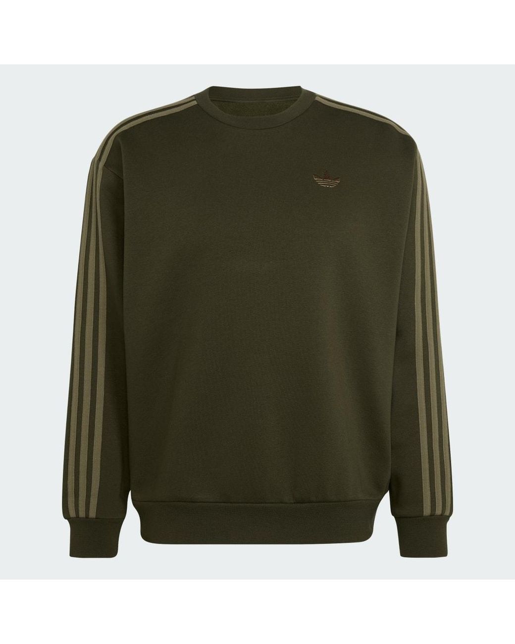Adidas Green Adicolor 3-Stripes Oversized Crewneck for men