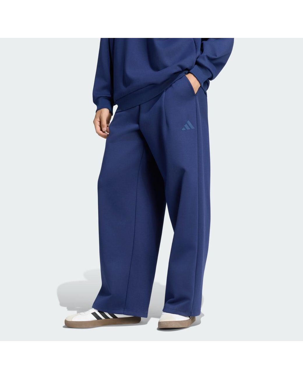 Adidas Blue Soft Lux Winter Knit Straight Leg Joggers for men