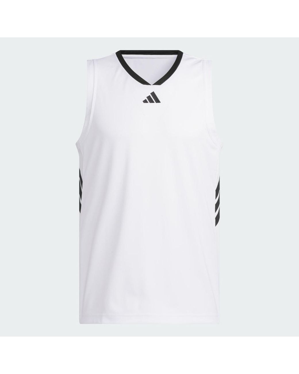 Adidas White 3-stripes Basketball Tank Top for men