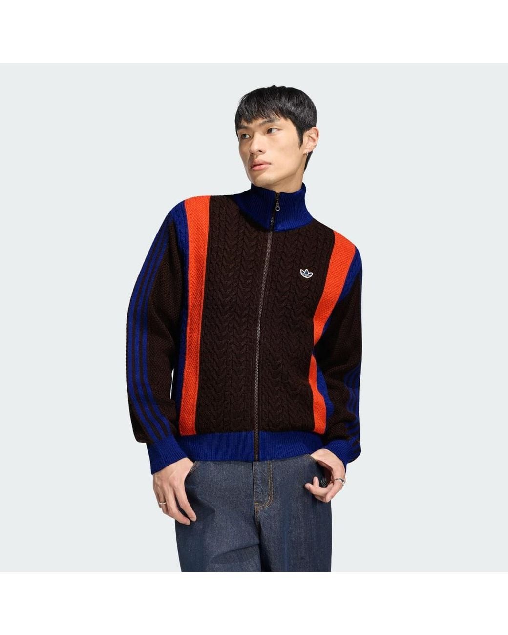Adidas Red Winter Club Knitted Zip Through Tracktop for men