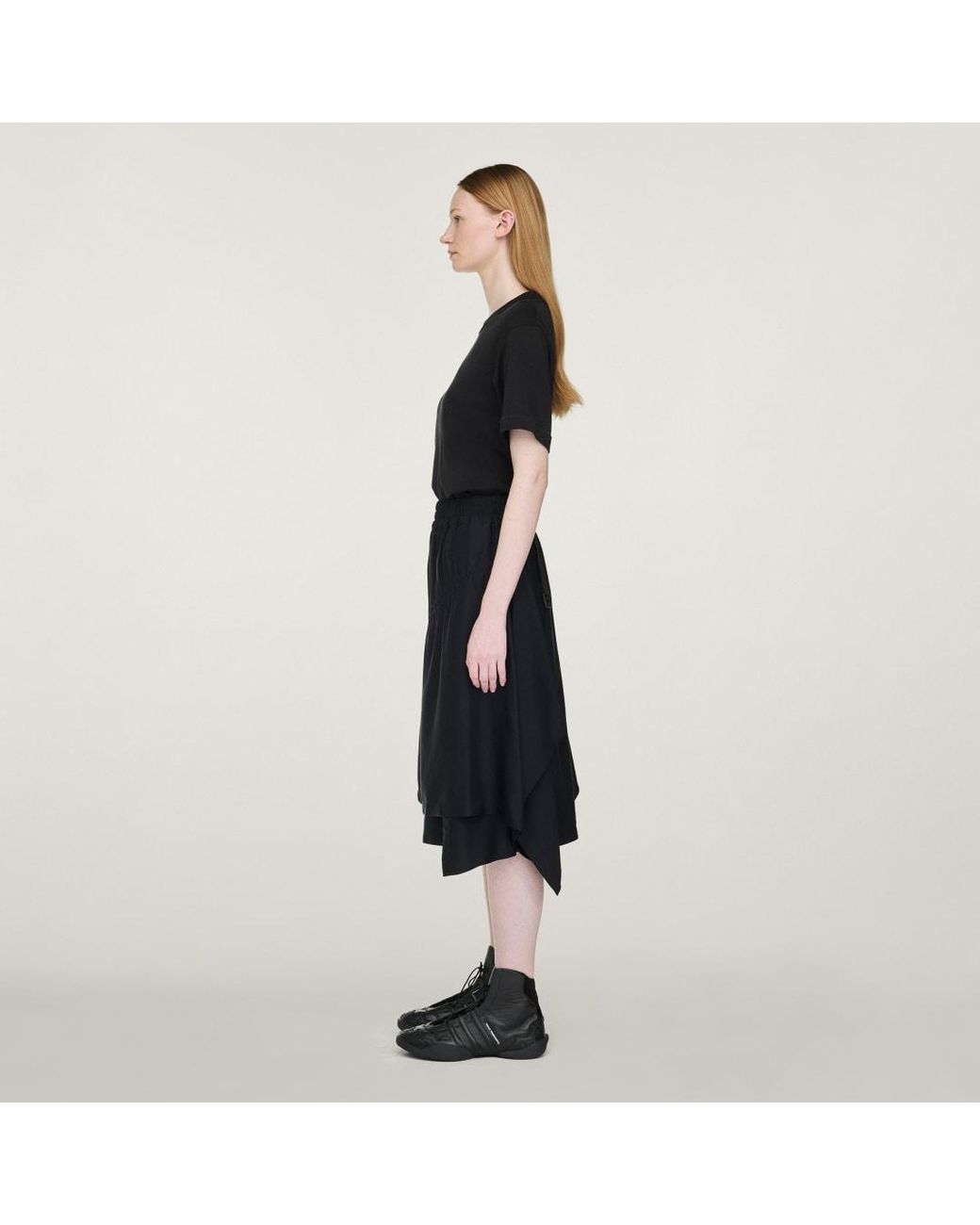 Adidas Black Y-3 Rayon Twill Skirt