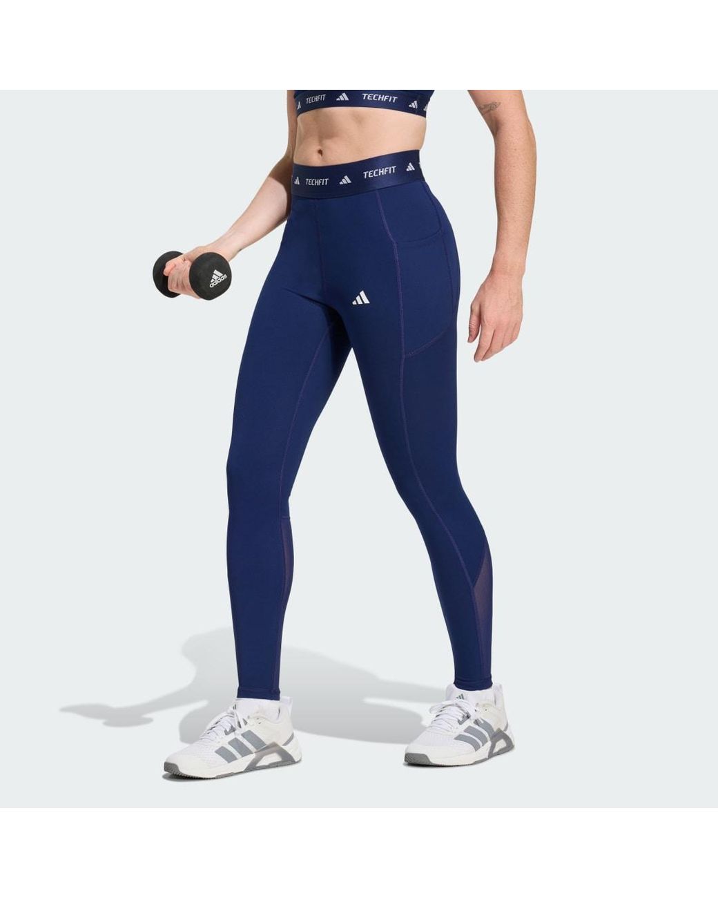Adidas Blue Techfit Stash Pocket Full-Length Leggings