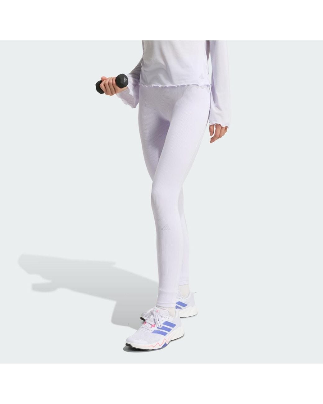 Adidas White All Me Rib Leggings