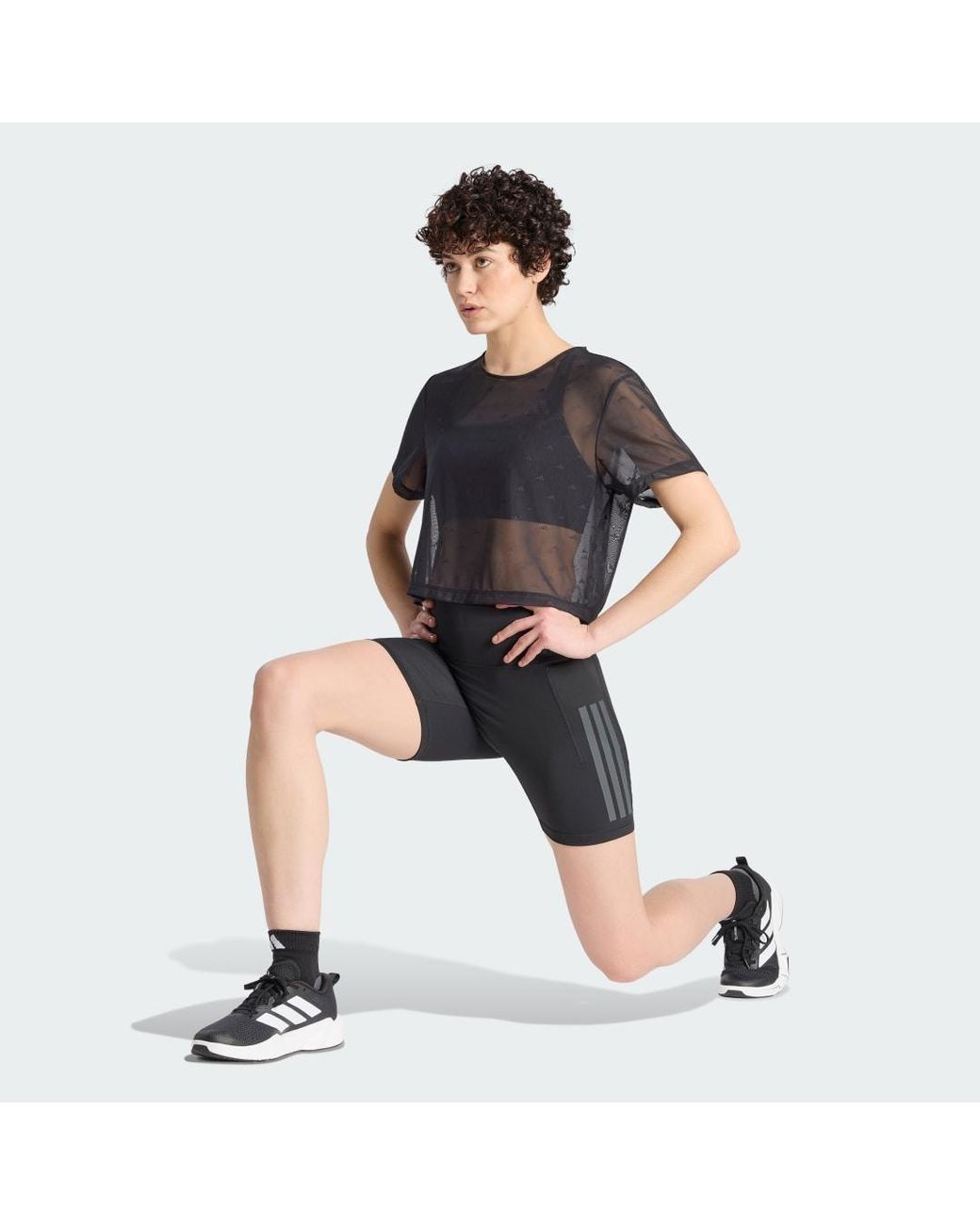 Adidas Originals Black Primelift Essentials Workout Boxy Mesh T-Shirt