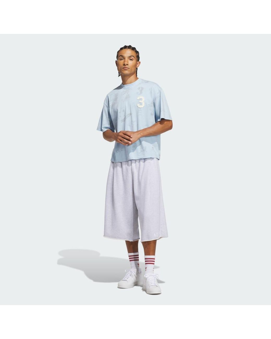 Adidas Blue Originals Varsity Graphic Tee for men