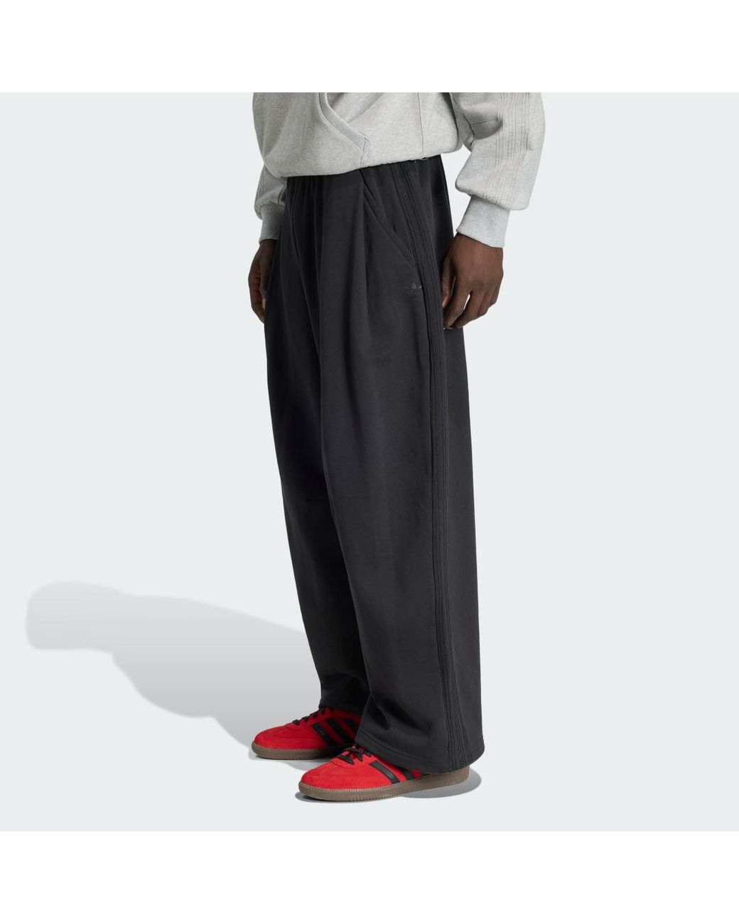 Adidas Black Premium Essentials Open Wide Hem Joggers for men