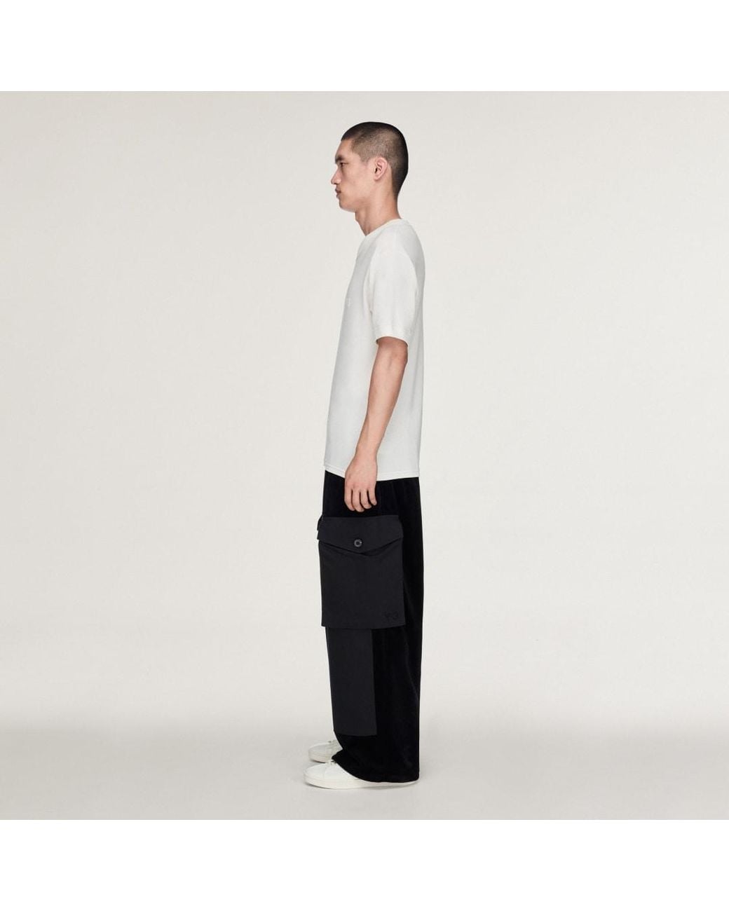Adidas White Y-3 Velvet Corduroy Utility Trousers for men