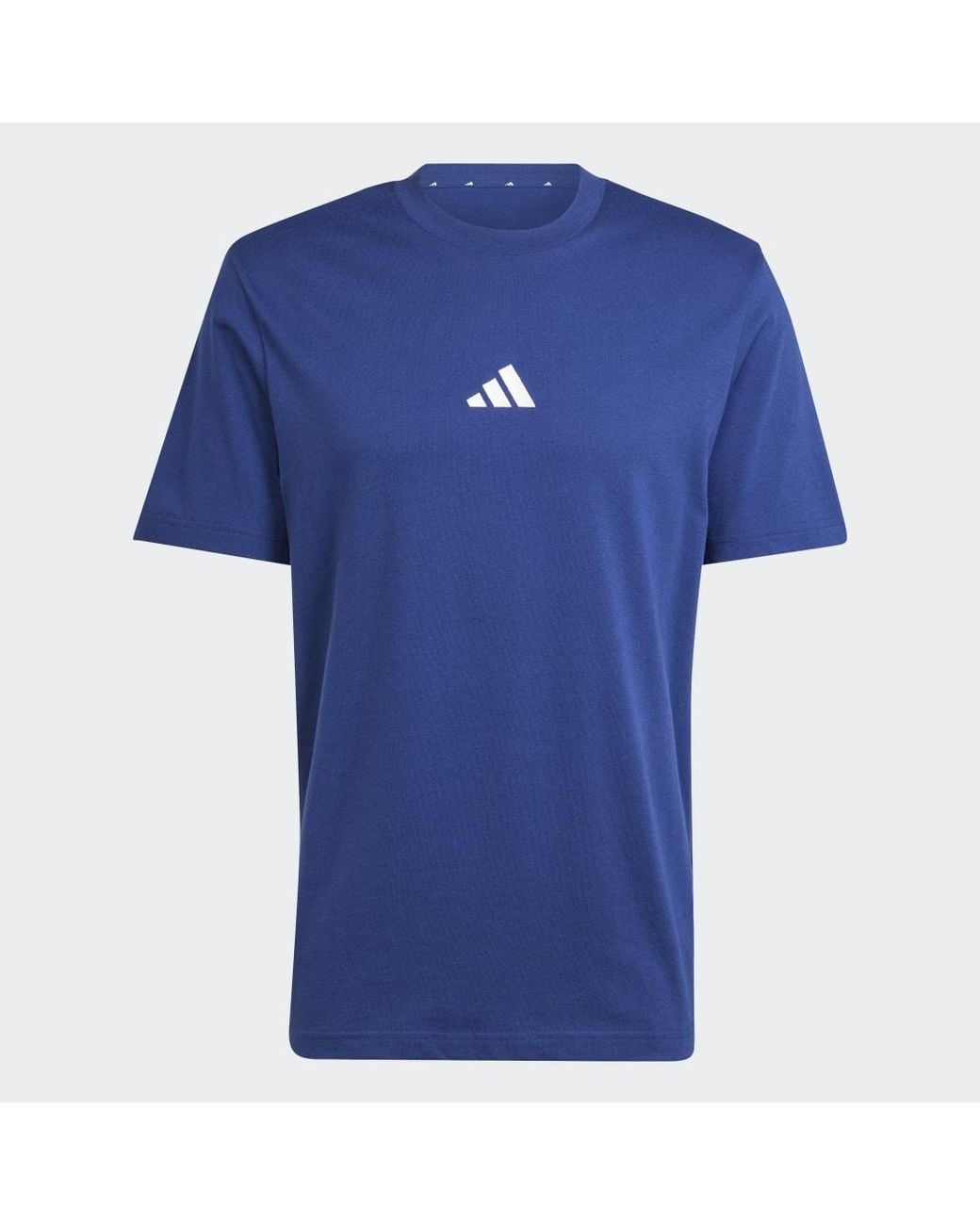 Adidas Blue Essentials Single Jersey Logo T-Shirt for men