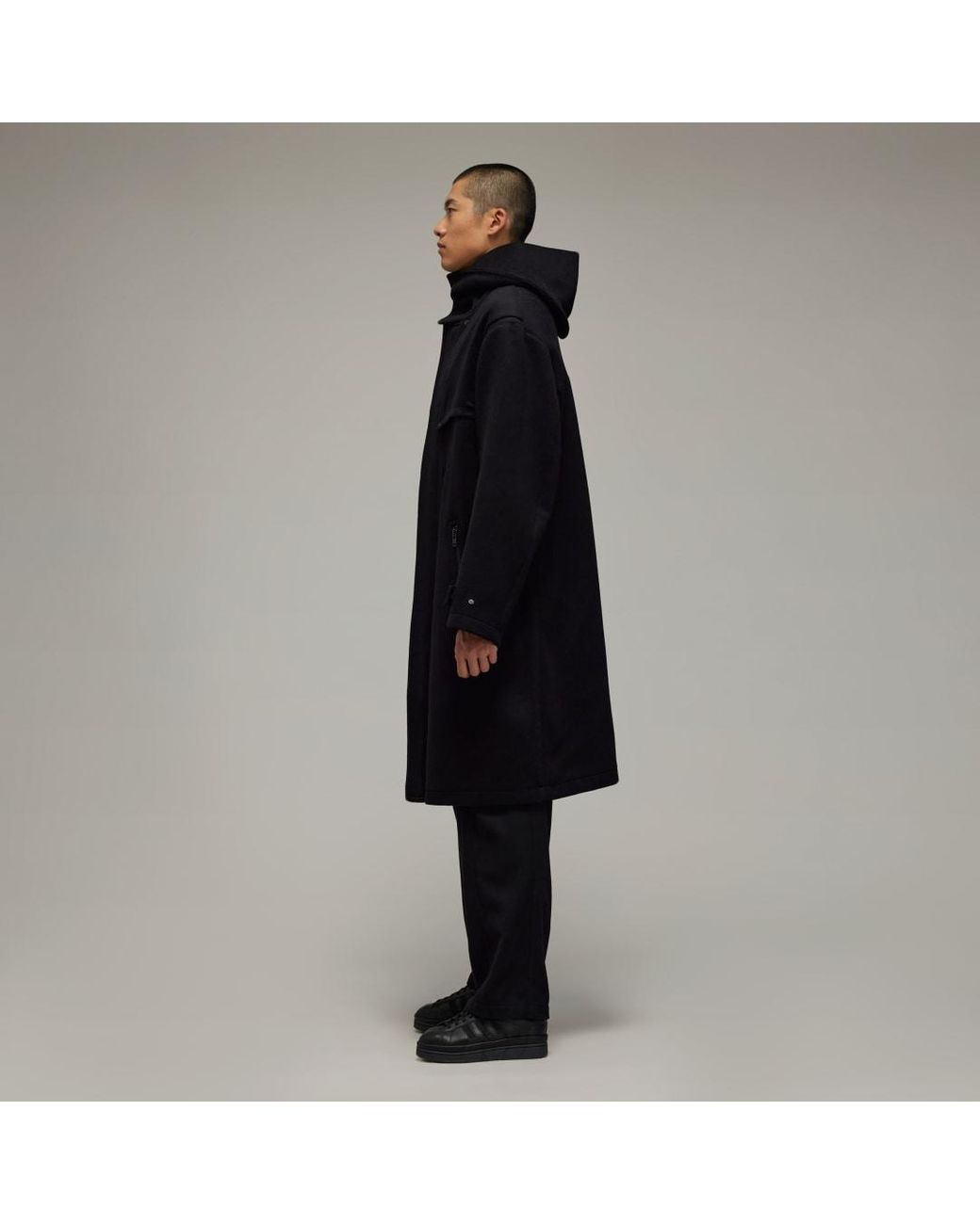 Manteau laine Y-3 adidas en coloris Noir | Lyst