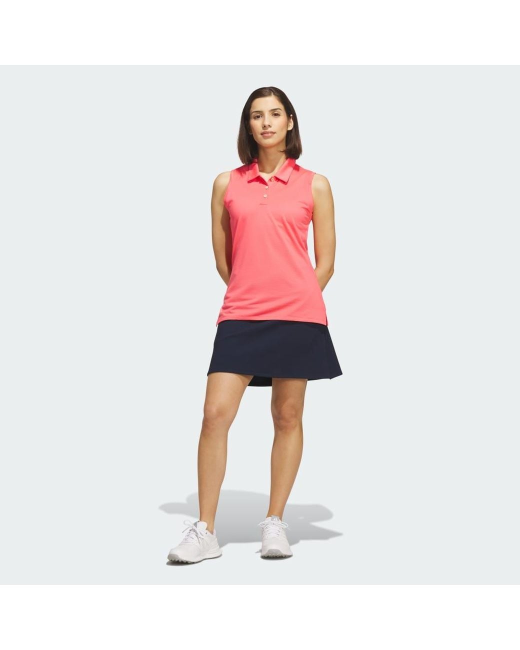 Adidas Red Solid Ottoman Polo Shirt