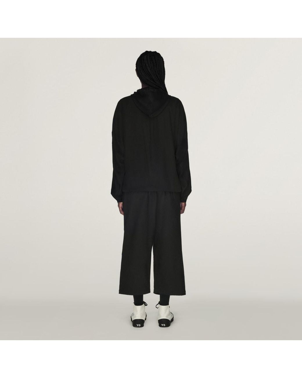 Adidas Black Y-3 Twill Wide Leg Trousers