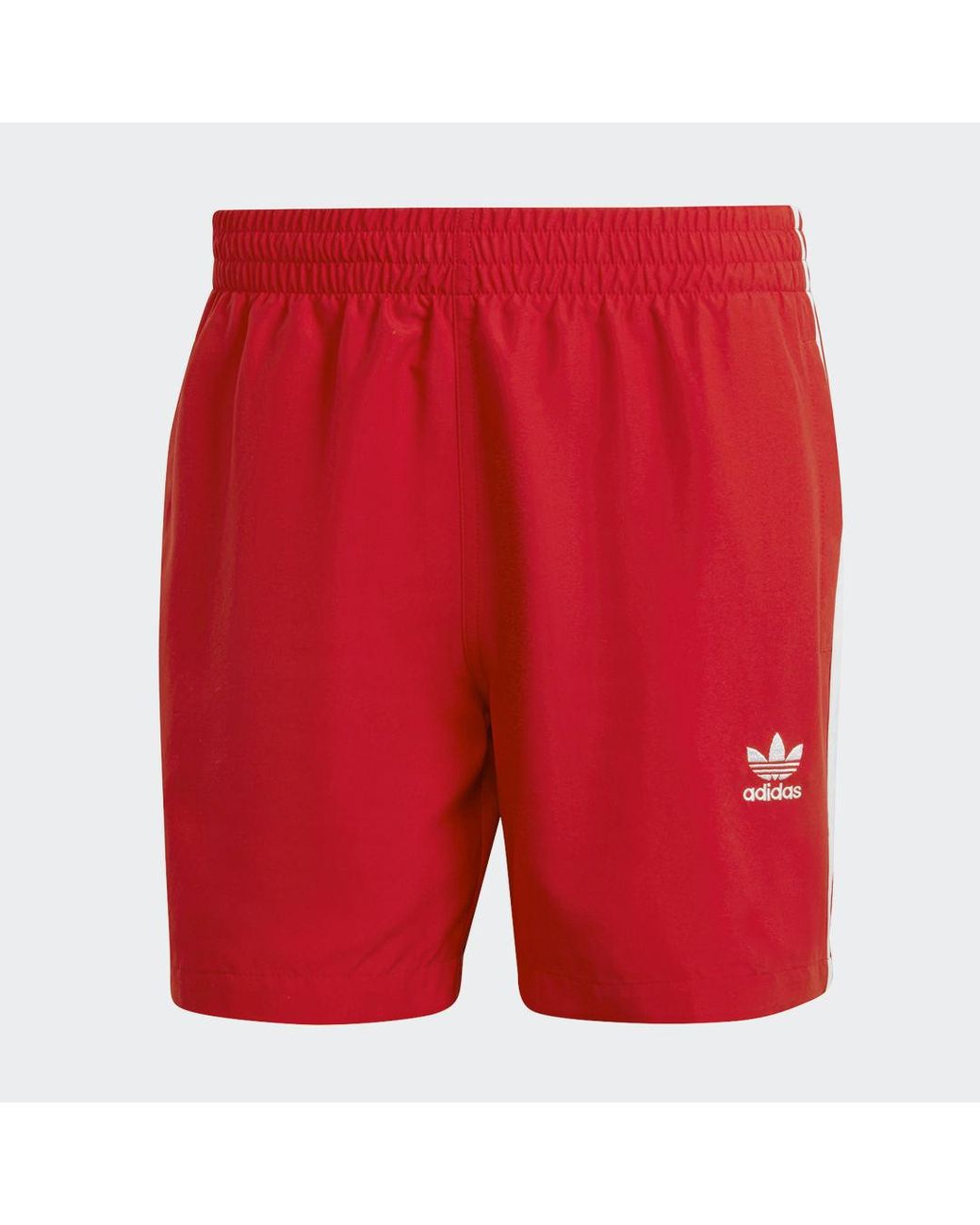 Adidas Red Originals Adicolor 3-Stripes Swim Shorts for men