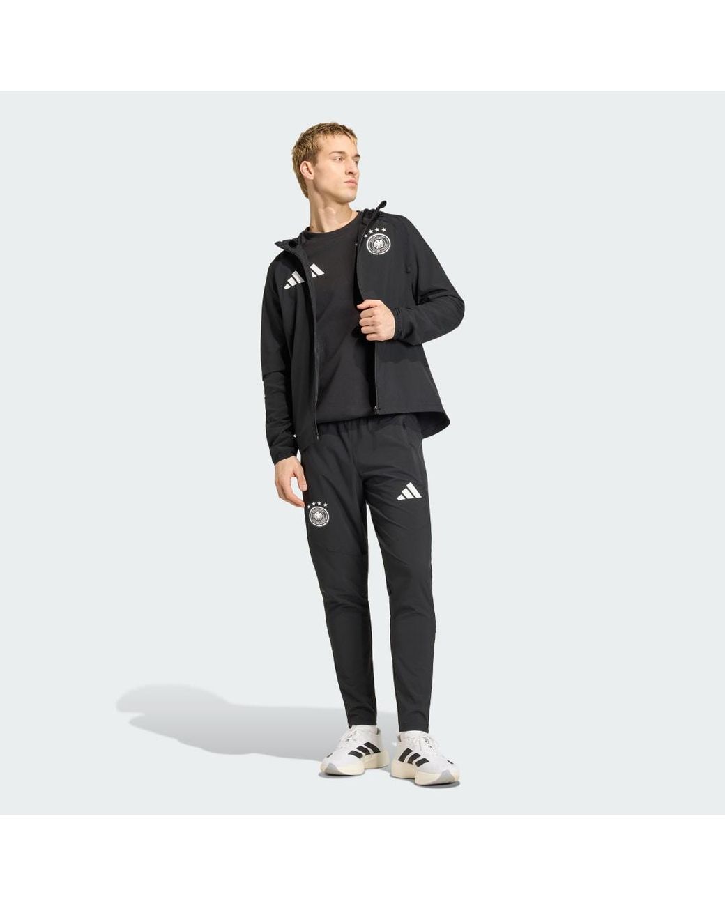 Adidas Black Germany Tiro Travel Full Zip Windbreaker for men