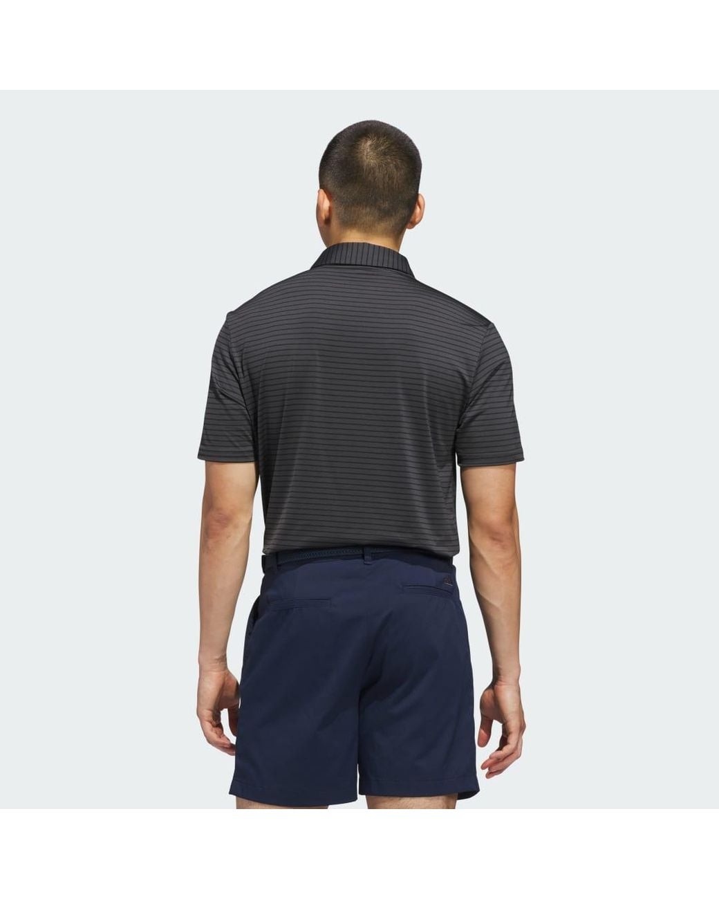 Adidas Gray Performance Two-Color Stripe Polo Shirt for men