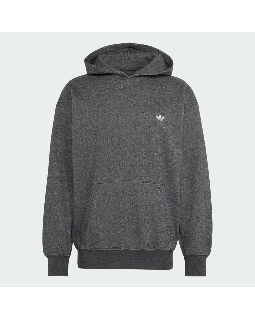 Adidas Gray Trefoil Essentials Melange Loose Hoodie for men