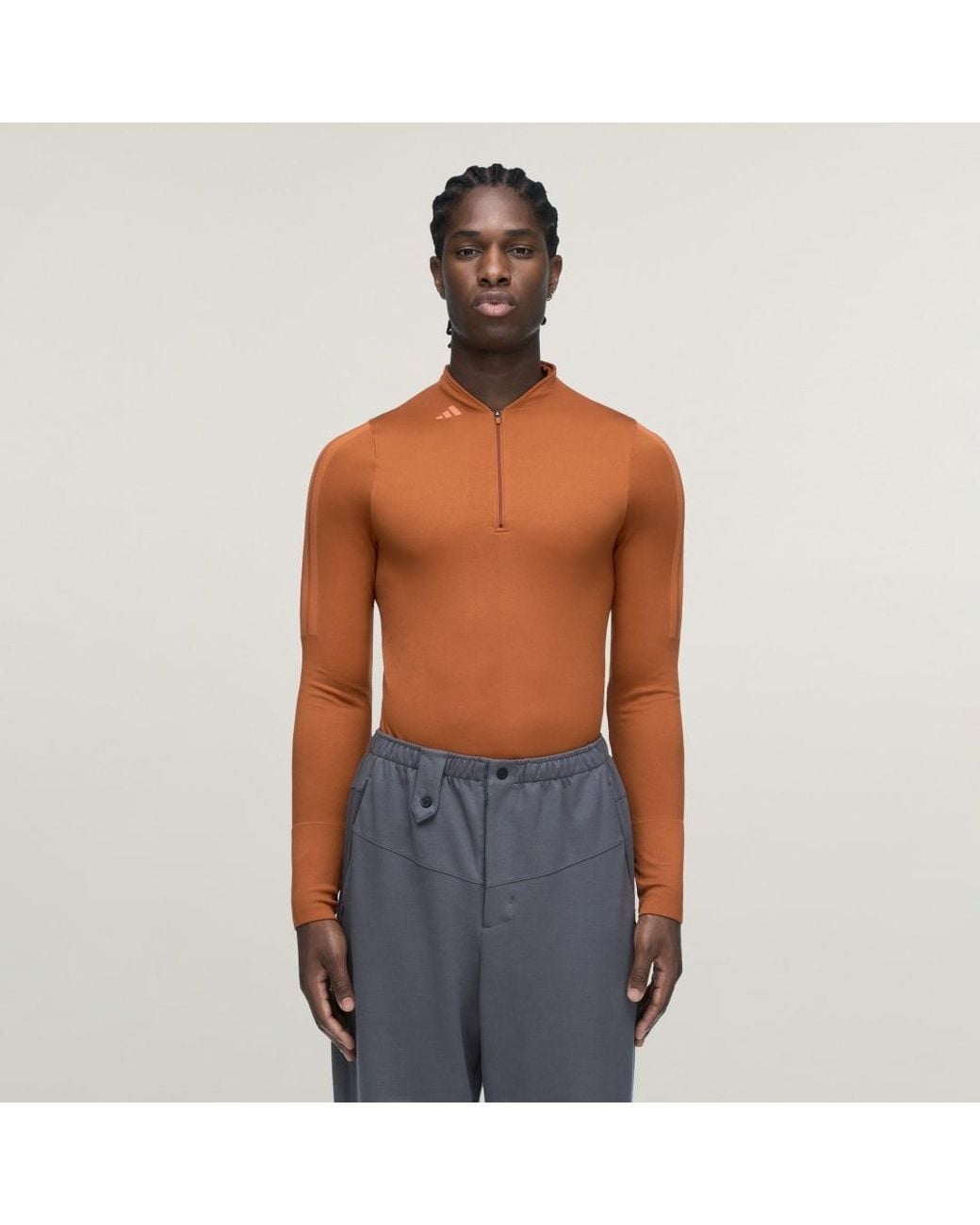 Adidas Blue X Entire Studios Uniform Flatknit Long Sleeve T-Shirt for men