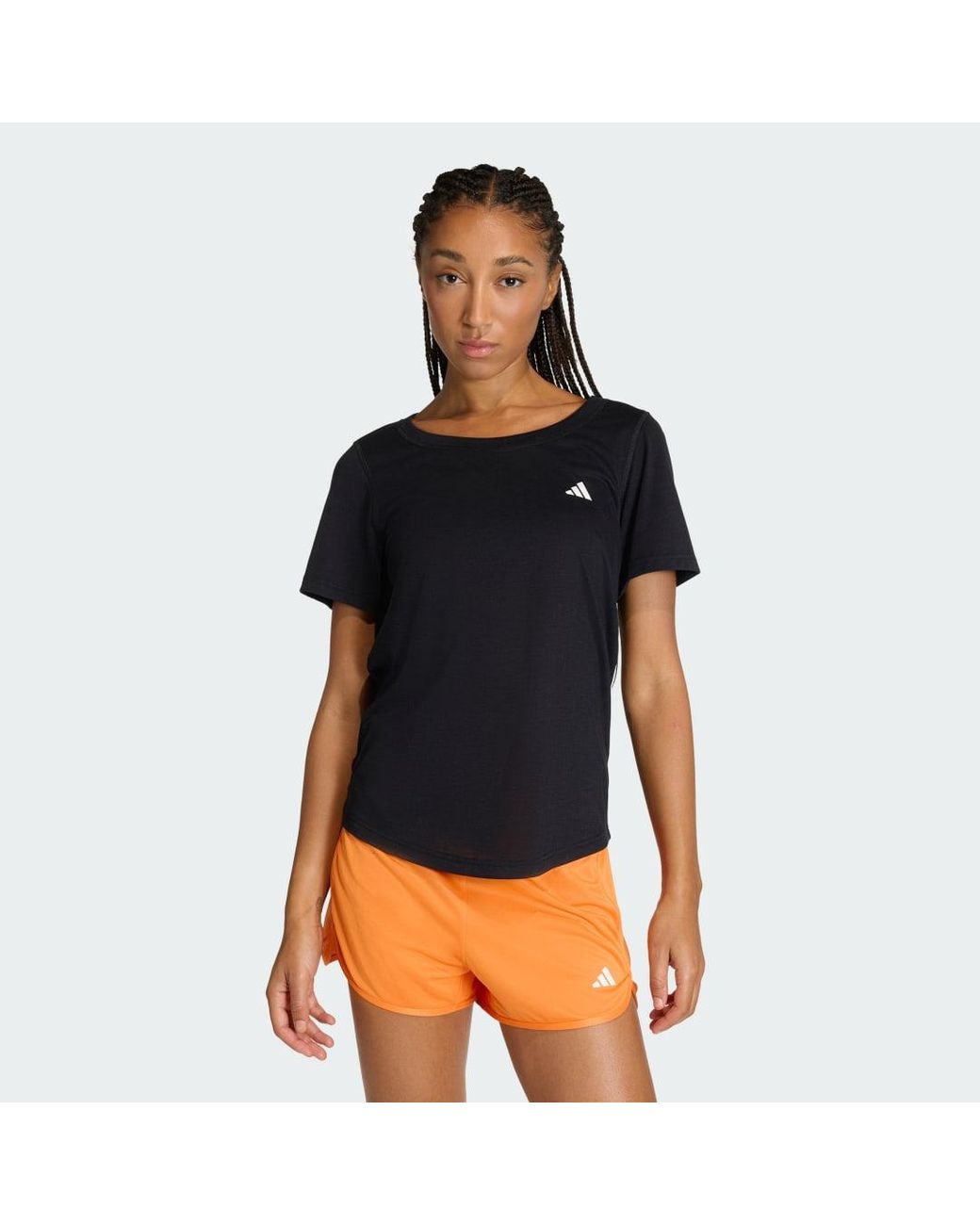 Adidas Blue Workout Essentials Scoop Neck T-Shirt